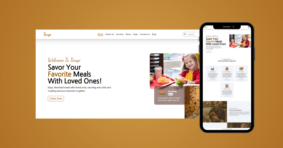 Minimal design Fast Food Website